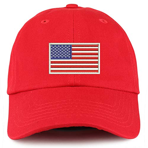 Trendy Apparel Shop Youth White American Flag Unstructured Cotton Baseball Cap