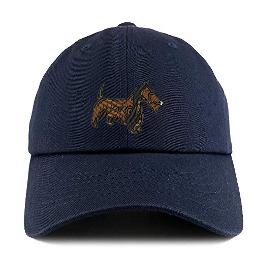 Trendy Apparel Shop Scottish Terrier Dog Embroidered Low Profile Soft Cotton Dad Hat Cap