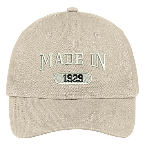 Trendy Apparel Shop 90th Birthday - Made in 1929 Embroidered Low Profile Cotton Baseball Cap