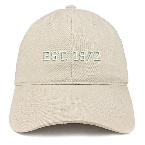 Trendy Apparel Shop EST 1972 Embroidered - 49th Birthday Gift Soft Cotton Baseball Cap