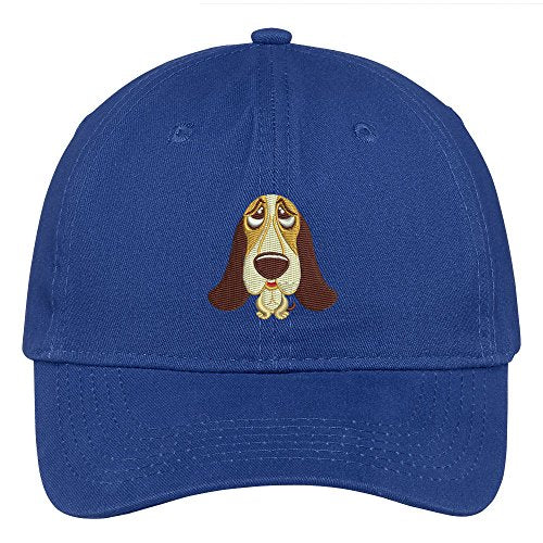 Trendy Apparel Shop Basset Hound Embroidered Low Profile Soft Cotton Brushed Cap