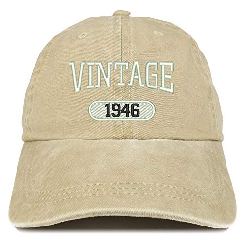 Trendy Apparel Shop 75th Birthday Vintage 1946 Washed Cotton Adjustable Cap