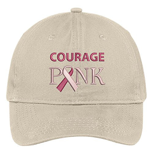 Trendy Apparel Shop Pink Courage Embroidered Low Profile Soft Cotton Brushed Baseball Cap