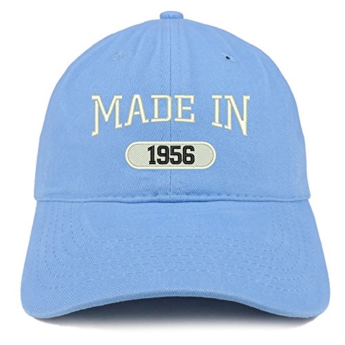 Trendy Apparel Shop Made in 1956 Embroidered 65th Birthday Brushed Cotton Cap