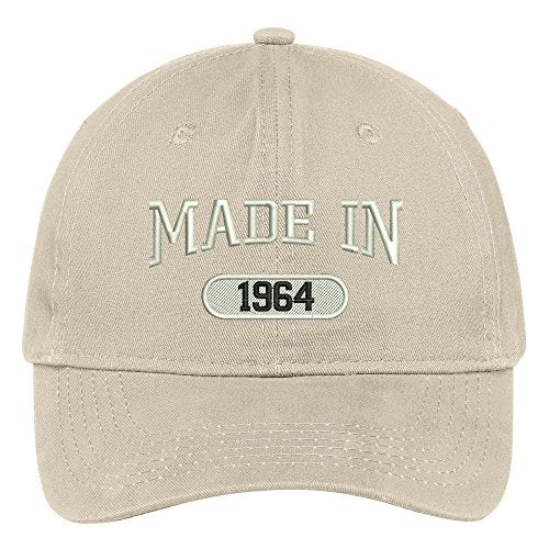 Trendy Apparel Shop 55th Birthday - Made in 1964 Embroidered Low Profile Cotton Baseball Cap