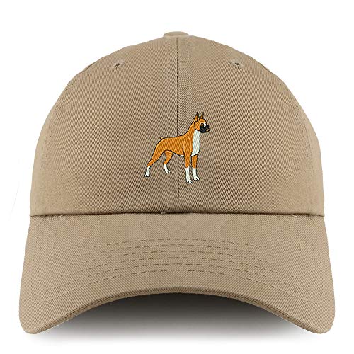 Trendy Apparel Shop Boxer Dog Embroidered Low Profile Soft Cotton Dad Hat Cap