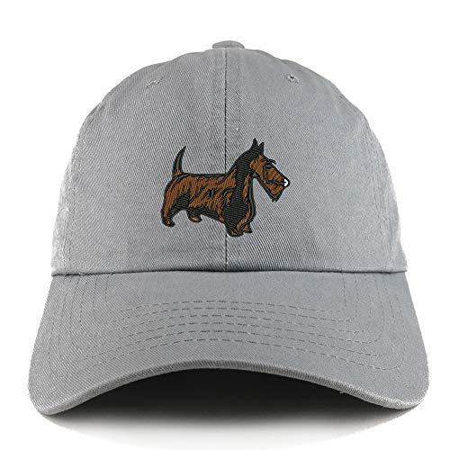 Trendy Apparel Shop Scottish Terrier Dog Embroidered Low Profile Soft Cotton Dad Hat Cap