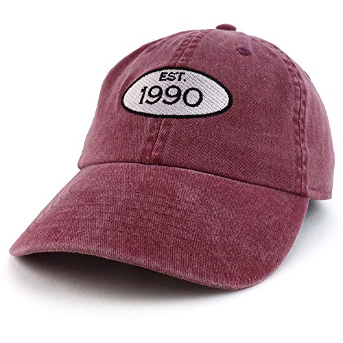 Trendy Apparel Shop 30th Birthday Established 1991 Washed Cotton Adjustable Cap