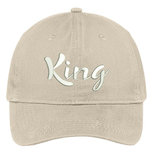 Trendy Apparel Shop King Script Embroidered Soft Crown 100% Brushed Cotton Cap