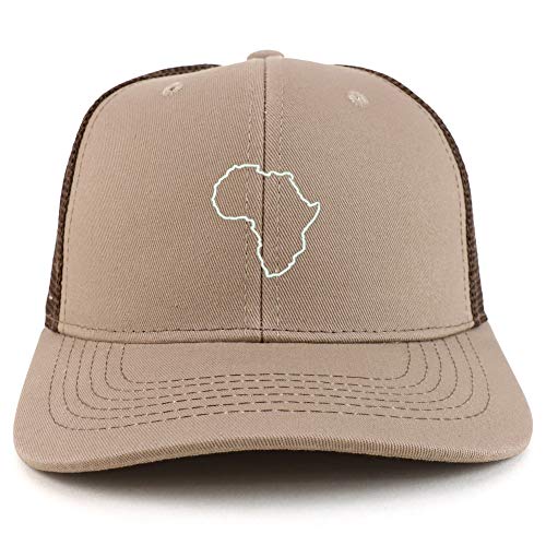 Trendy Apparel Shop Africa Map Outline Two Tone Mesh Back Trucker Baseball Cap