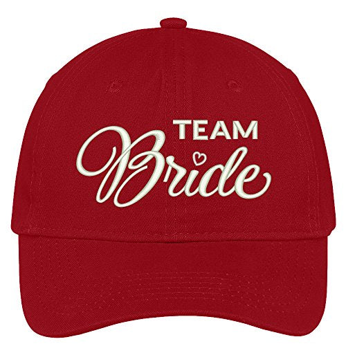 Trendy Apparel Shop Team Bride With Heart Embroidered Adjustable Cotton Baseball Cap