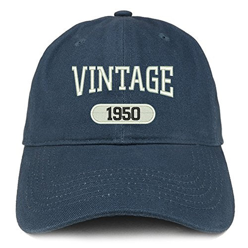 Trendy Apparel Shop Vintage 1950 Embroidered 71st Birthday Relaxed Fitting Cotton Cap