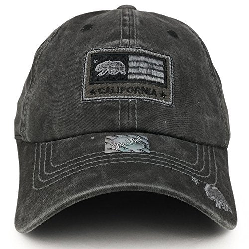 Trendy Apparel Shop California Flag with Cali Bear Embroidered Unstructured Baseball Cap