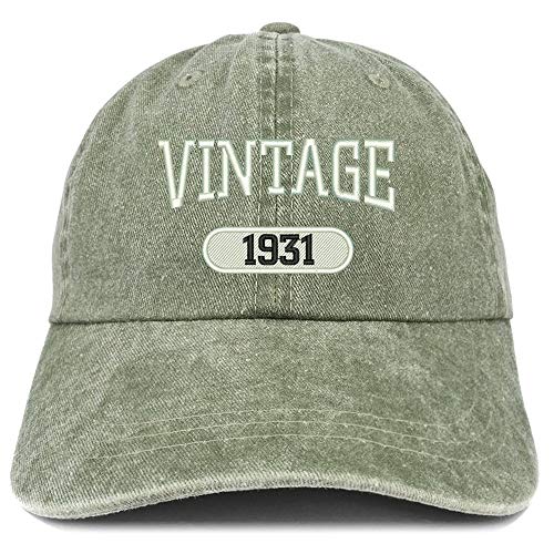 Trendy Apparel Shop 90th Birthday Vintage 1931 Washed Cotton Adjustable Cap