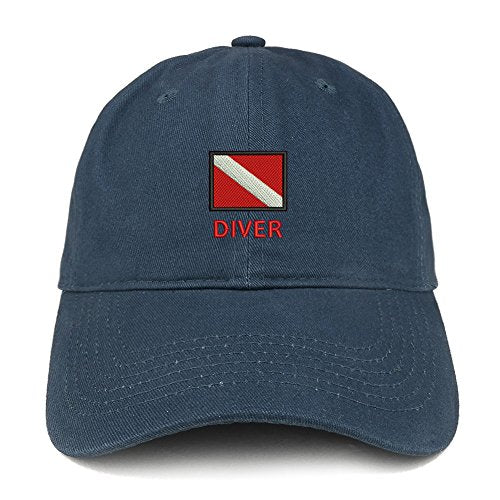 Trendy Apparel Shop Diver Flag Embroidered Low Profile Soft Cotton Baseball Cap