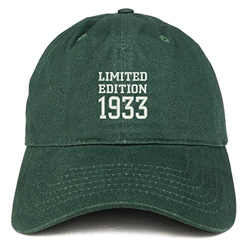 Trendy Apparel Shop Limited Edition 1933 Embroidered Birthday Gift Brushed Cotton Cap