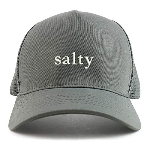 Trendy Apparel Shop Salty Embroidered Oversized 5 Panel XXL Trucker Mesh Cap