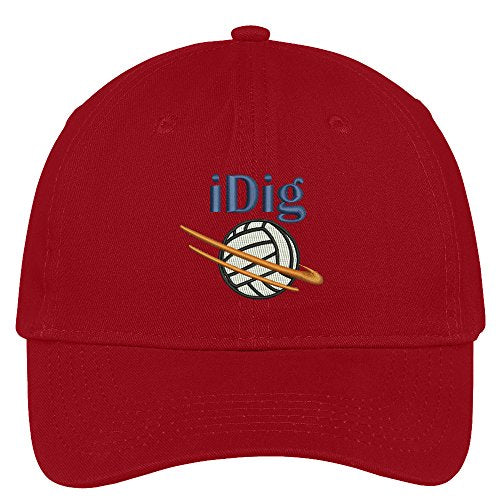 Trendy Apparel Shop Idig Volleyball Embroidered Soft Crown 100% Brushed Cotton Cap