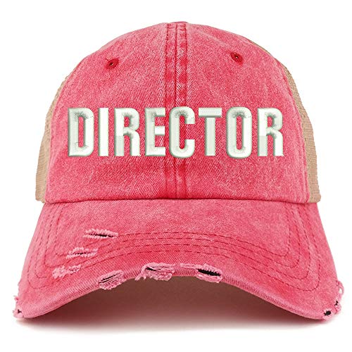 Trendy Apparel Shop Director Embroidered Washed Front Frayed Bill Cap