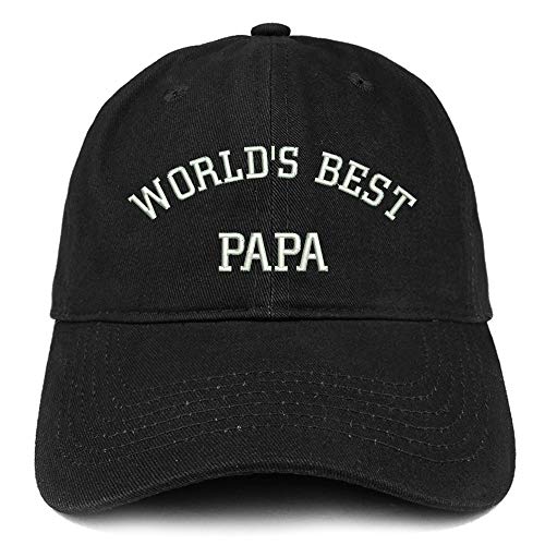 Trendy Apparel Shop World's Best Papa Embroidered Soft Brushed Cotton Cap