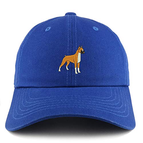 Trendy Apparel Shop Boxer Dog Embroidered Low Profile Soft Cotton Dad Hat Cap