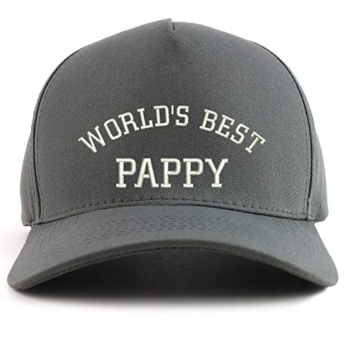 Trendy Apparel Shop World's Best Pappy Embroidered Oversized 5 Panel XXL Baseball Cap