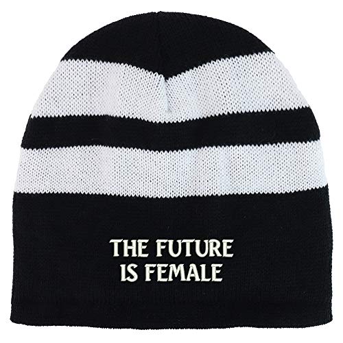 Trendy Apparel Shop The Future is Female Fleece Lined Striped Short Beanie