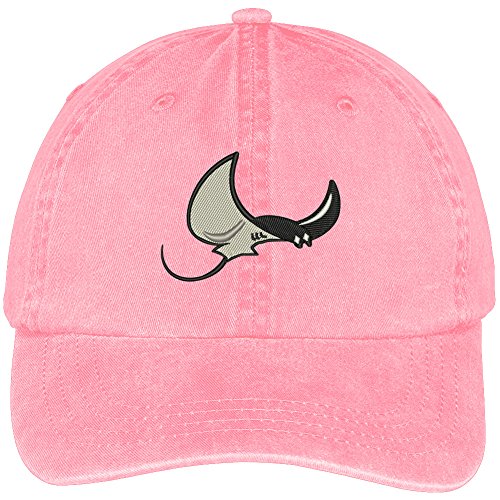 Trendy Apparel Shop Stingray Mascot Embroidered Cotton Washed Baseball Cap