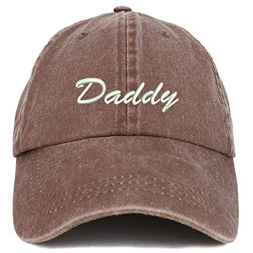 Trendy Apparel Shop Daddy Script Font Embroidered Low Profile Washed Cotton Cap