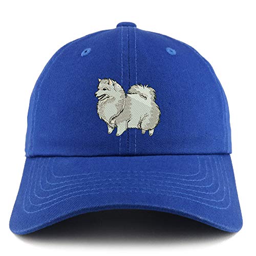 Trendy Apparel Shop Spitz Dog Embroidered Low Profile Soft Cotton Dad Hat Cap