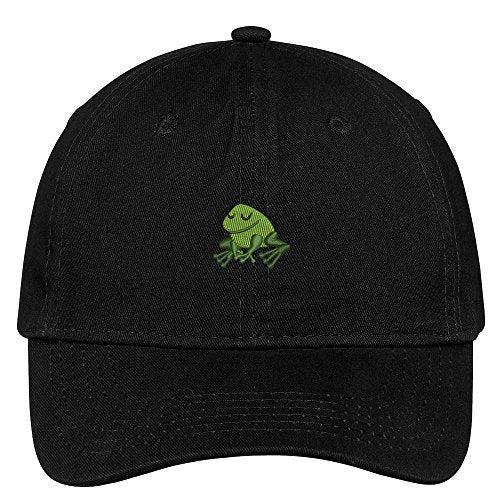 Trendy Apparel Shop Frog Embroidered Soft Crown 100% Brushed Cotton Cap