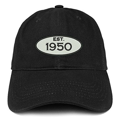 Trendy Apparel Shop Established 1950 Embroidered 71st Birthday Gift Soft Crown Cotton Cap