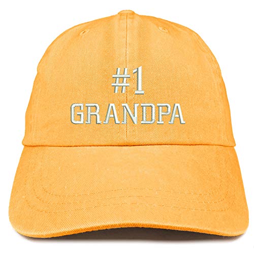 Trendy Apparel Shop Number 1 Grandpa Embroidered Washed Cotton Adjustable Cap