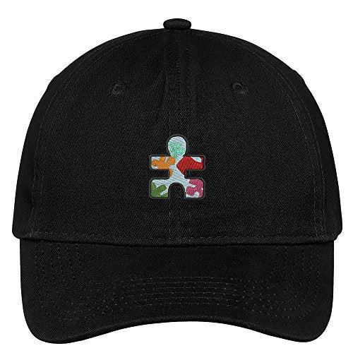 Trendy Apparel Shop Autism Puzzle Embroidered Soft Brushed Cotton Low Profile Cap