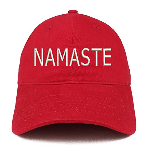 Trendy Apparel Shop Namaste Embroidered Low Profile Soft Cotton Baseball Cap