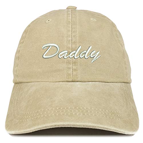 Trendy Apparel Shop Daddy Script Font Embroidered Low Profile Washed Cotton Cap