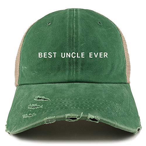 Trendy Apparel Shop Best Uncle Ever Washed Front Mesh Back Frayed Bill Cap