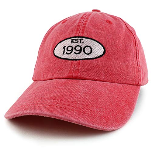 Trendy Apparel Shop 30th Birthday Established 1991 Washed Cotton Adjustable Cap