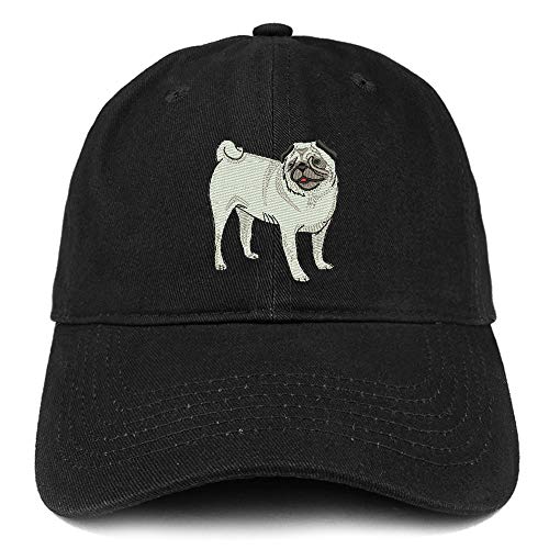 Trendy Apparel Shop Pug Dog Embroidered Unstructured Cotton Dad Hat