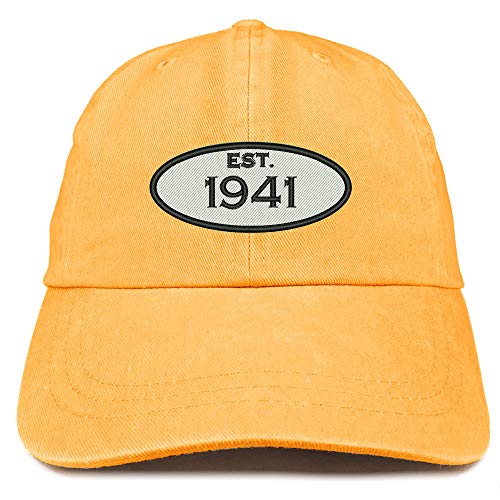 Trendy Apparel Shop 80th Birthday Established 1941 Washed Cotton Adjustable Cap