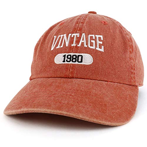 Trendy Apparel Shop 40th Birthday Vintage Year Washed Cotton Adjustable Cap