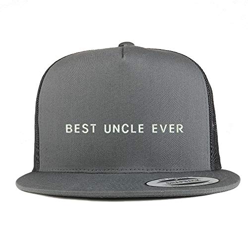 Trendy Apparel Shop Best Uncle Ever Embroidered 5 Panel Flatbill Trucker Mesh Snapback Cap