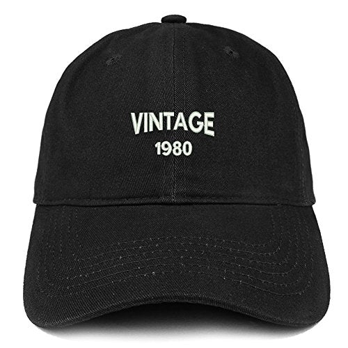 Trendy Apparel Shop Small Vintage 1980 Embroidered 41st Birthday Adjustable Cotton Cap