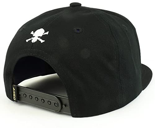 Trendy Apparel Shop Dia De Los Muertos Skull Embroidered Cotton Flatbill Snapback Cap