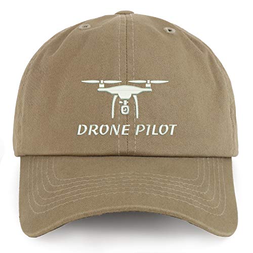 Trendy Apparel Shop XXL Drone Pilot Embroidered Unstructured Cotton Cap