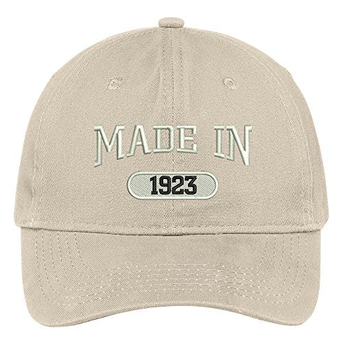 Trendy Apparel Shop 96th Birthday - Made in 1923 Embroidered Low Profile Cotton Baseball Cap