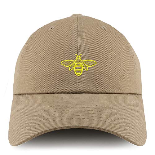 Trendy Apparel Shop Bee Embroidered Solid Adjustable Unstructured Dad Hat