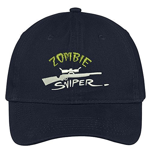 Trendy Apparel Shop Zombie Sniper Embroidered Low Profile Soft Cotton Brushed Cap