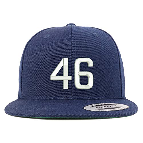 Trendy Apparel Shop Number 46 Embroidered Snapback Flatbill Baseball Cap