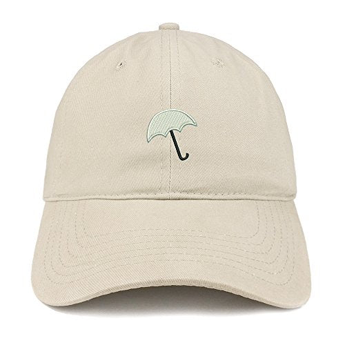 Trendy Apparel Shop White Umbrella Embroidered Low Profile Soft Cotton Baseball Cap